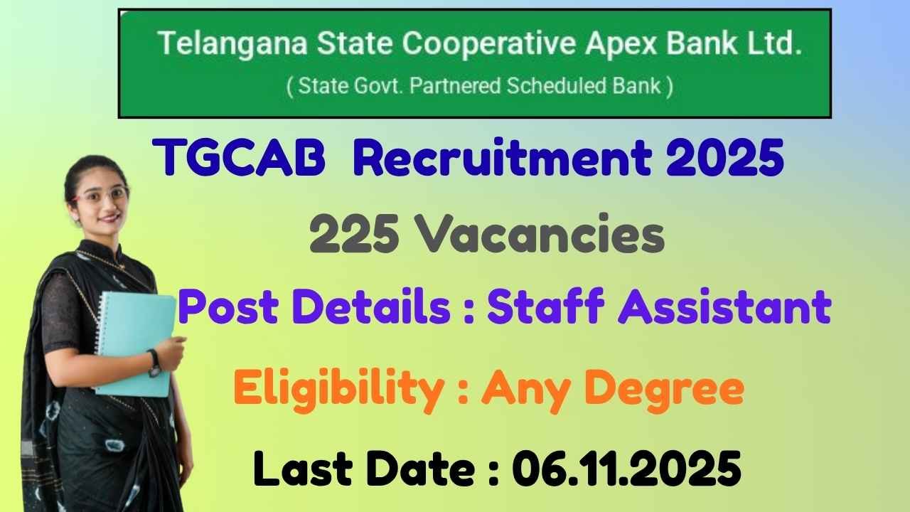 Latest TGCAB Staff Assistant Notification 2025